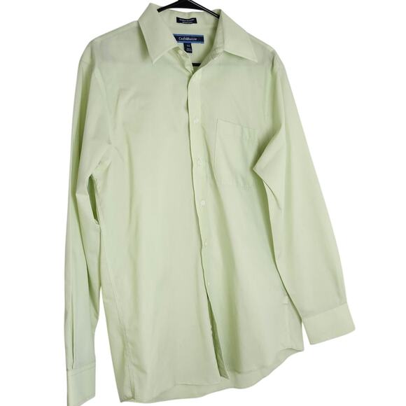 Croft & Barrow Shirt Men Medium Green Button Front Long Sleeve Casual Dress Top - Picture 2 of 8